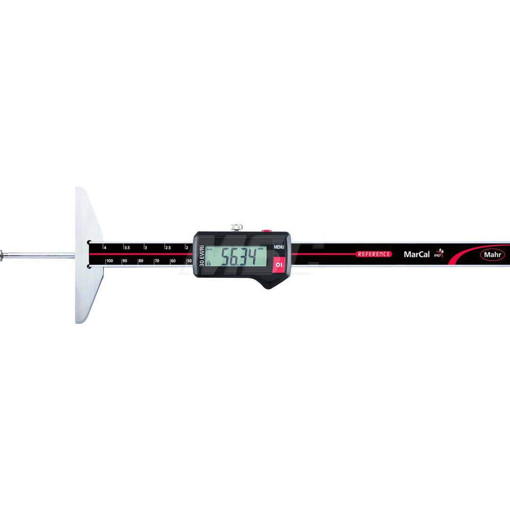 Mahr - Electronic Depth Gages; Minimum Measurement (mm): 0 ; Minimum Measurement (Decimal Inch): 0 ; Maximum Measurement (Decimal Inch): 4 ; Maximum Measurement (mm): 100 ; Resolution (mm): 0.01 ; Resolution (Decimal Inch): 0.0005 - Exact Tooling