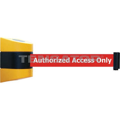 Tensator - 7-1/4" High x 4-3/4" Long x 4-3/4" Wide Magnetic Wall Mount Barrier - Yellow Powdercoat Finish, Black/Yellow, Use with Wall Mount - Exact Tooling