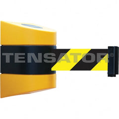 Tensator - 7-1/4" High x 4-3/4" Long x 4-3/4" Wide Magnetic Wall Mount Barrier - Yellow Powdercoat Finish, Black/Yellow, Use with Wall Mount - Exact Tooling