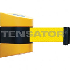 Tensator - 7-1/4" High x 4-3/4" Long x 4-3/4" Wide Magnetic Wall Mount Barrier - Yellow Powdercoat Finish, Black/Yellow, Use with Wall Mount - Exact Tooling