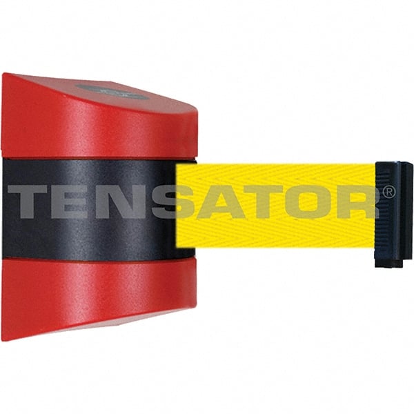 Tensator - 7-1/4" High x 4-3/4" Long x 4-3/4" Wide Magnetic Wall Mount Barrier - Red Powdercoat Finish, Red/Black, Use with Wall Mount - Exact Tooling