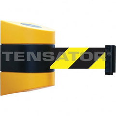 Tensator - 7-1/4" High x 4-3/4" Long x 4-3/4" Wide Magnetic Wall Mount Barrier - Yellow Powdercoat Finish, Black/Yellow, Use with Wall Mount - Exact Tooling