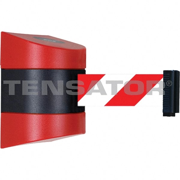 Tensator - 7-1/4" High x 4-3/4" Long x 4-3/4" Wide Magnetic Wall Mount Barrier - Red Powdercoat Finish, Black/Red, Use with Wall Mount - Exact Tooling