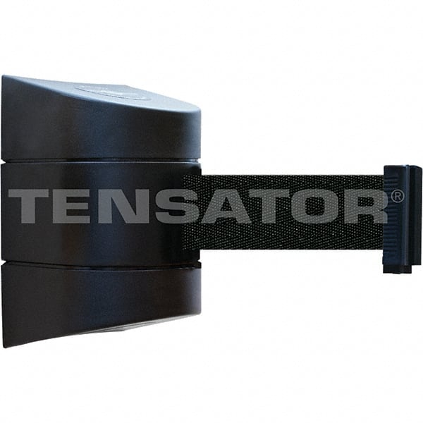 Tensator - 7-1/4" High x 4-3/4" Long x 4-3/4" Wide Magnetic Wall Mount Barrier - Black Powdercoat Finish, Black, Use with Wall Mount - Exact Tooling
