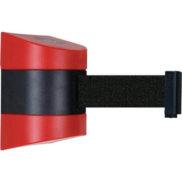 Tensator - 5-1/2" High x 3-1/4" Long x 3-1/4" Wide Magnetic Wall Mount Barrier - Metal, Red Powdercoat Finish, Red/Black, Use with Wall Mount - Exact Tooling