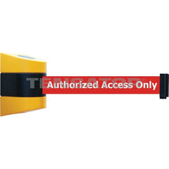 Tensator - 5-1/2" High x 3-1/4" Long x 3-1/4" Wide Magnetic Wall Mount Barrier - Metal, Yellow Powdercoat Finish, Black/Yellow, Use with Wall Mount - Exact Tooling