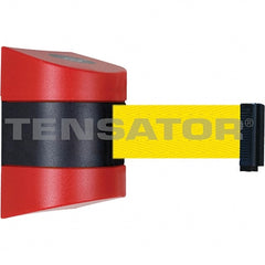 Tensator - 5-1/2" High x 3-1/4" Long x 3-1/4" Wide Magnetic Wall Mount Barrier - Metal, Red Powdercoat Finish, Red/Black, Use with Wall Mount - Exact Tooling