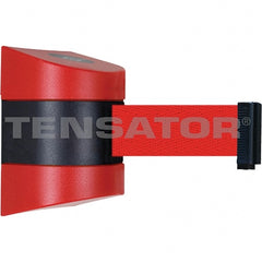 Tensator - 5-1/2" High x 3-1/4" Long x 3-1/4" Wide Magnetic Wall Mount Barrier - Metal, Red Powdercoat Finish, Red/Black, Use with Wall Mount - Exact Tooling
