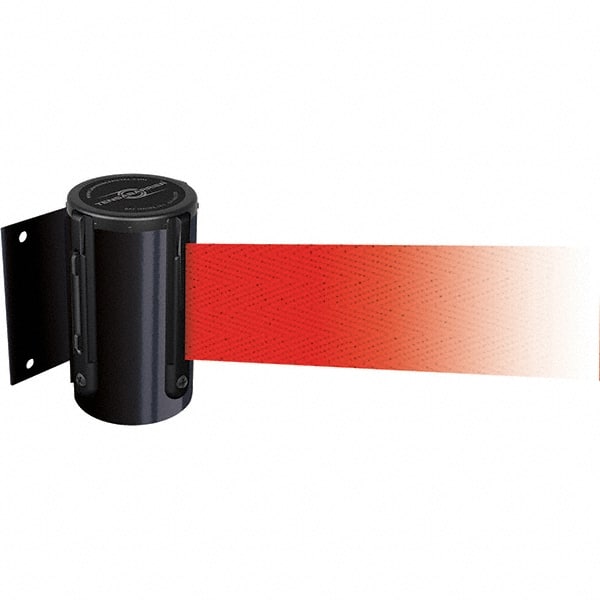 Tensator - 4.74" High x 3-57/64" Long x 3-57/64" Wide Magnetic Wall Mount Barrier - Metal, Black Powdercoat Finish, Black, Use with Wall Mount - Exact Tooling