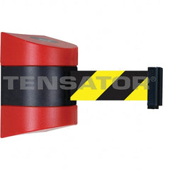 Tensator - 5-1/2" High x 3-1/4" Long x 3-1/4" Wide Magnetic Wall Mount Barrier - Metal, Red Powdercoat Finish, Red/Black, Use with Wall Mount - Exact Tooling