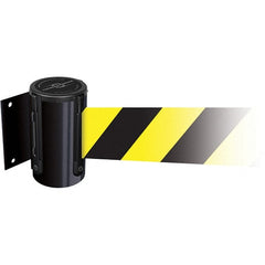 Tensator - 4.74" High x 3-57/64" Long x 3-57/64" Wide Magnetic Wall Mount Barrier - Metal, Black Powdercoat Finish, Black, Use with Wall Mount - Exact Tooling