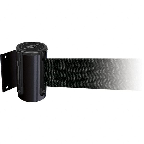 Tensator - 4.74" High x 3-57/64" Long x 3-57/64" Wide Magnetic Wall Mount Barrier - Metal, Black Powdercoat Finish, Black, Use with Wall Mount - Exact Tooling