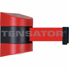 Tensator - 7-1/4" High x 4-3/4" Long x 4-3/4" Wide Magnetic Wall Mount Barrier - Metal, Red Powdercoat Finish, Red/Black, Use with Wall Mount - Exact Tooling