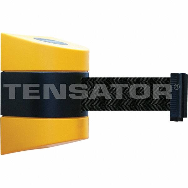 Tensator - 5-1/2" High x 3-1/4" Long x 3-1/4" Wide Magnetic Wall Mount Barrier - Metal, Yellow Powdercoat Finish, Black/Yellow, Use with Wall Mount - Exact Tooling