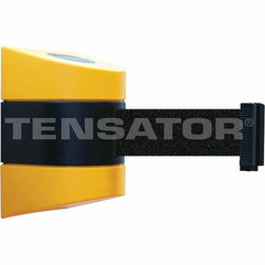 Tensator - 5-1/2" High x 3-1/4" Long x 3-1/4" Wide Magnetic Wall Mount Barrier - Metal, Yellow Powdercoat Finish, Black/Yellow, Use with Wall Mount - Exact Tooling