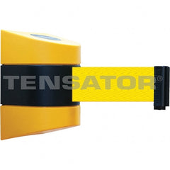 Tensator - 5-1/2" High x 3-1/4" Long x 3-1/4" Wide Magnetic Wall Mount Barrier - Metal, Yellow Powdercoat Finish, Black/Yellow, Use with Wall Mount - Exact Tooling