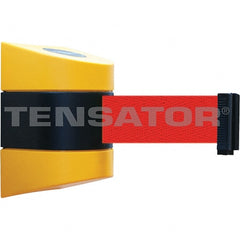 Tensator - 5-1/2" High x 3-1/4" Long x 3-1/4" Wide Magnetic Wall Mount Barrier - Metal, Yellow Powdercoat Finish, Black/Yellow, Use with Wall Mount - Exact Tooling