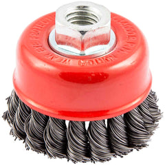 Norton - 2-3/4" Diam 5/8-11 Threaded Arbor Carbon Steel Fill Cup Brush - Exact Tooling