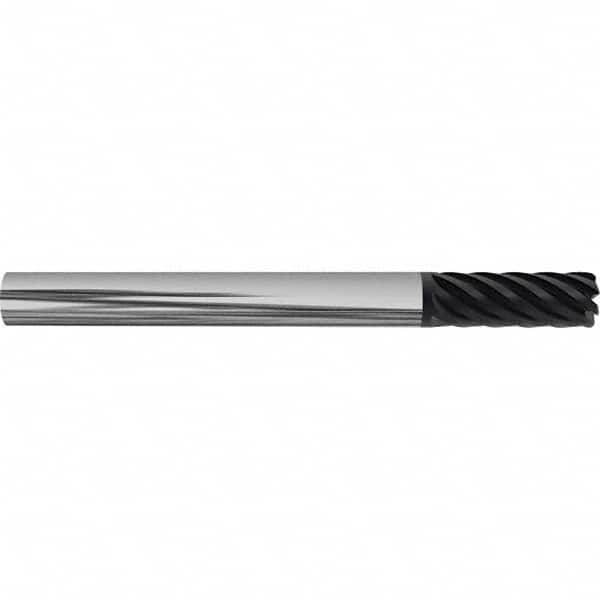 Accupro - 3/8" Diam 7 Flute Solid Carbide 0.03" Corner Radius End Mill - Exact Tooling