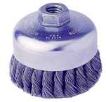 4" Single Row Wire Cup Brush - .020 Bronze; 5/8-11 A.H.; - Non-Sparking Wire Wheel - Exact Tooling