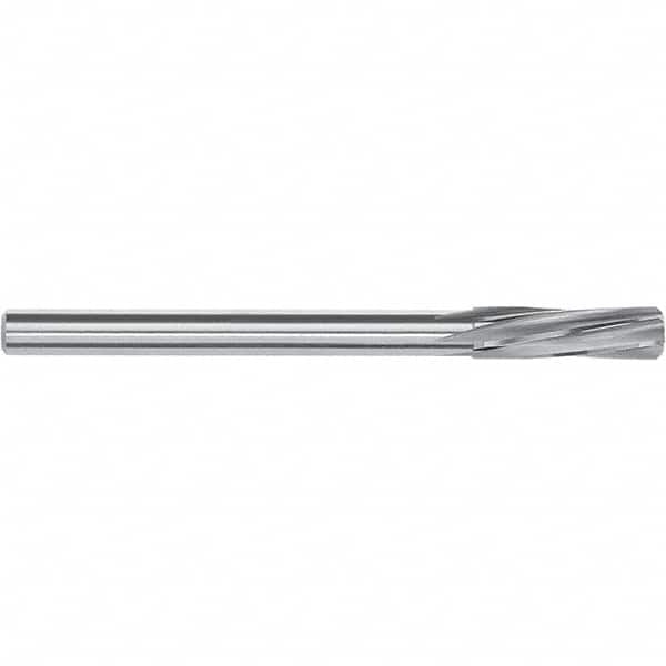 Magafor - 11.16mm Solid Carbide 6 Flute Chucking Reamer - Spiral Flute, 10mm Straight Shank, 38mm Flute Length, 133mm OAL - Exact Tooling