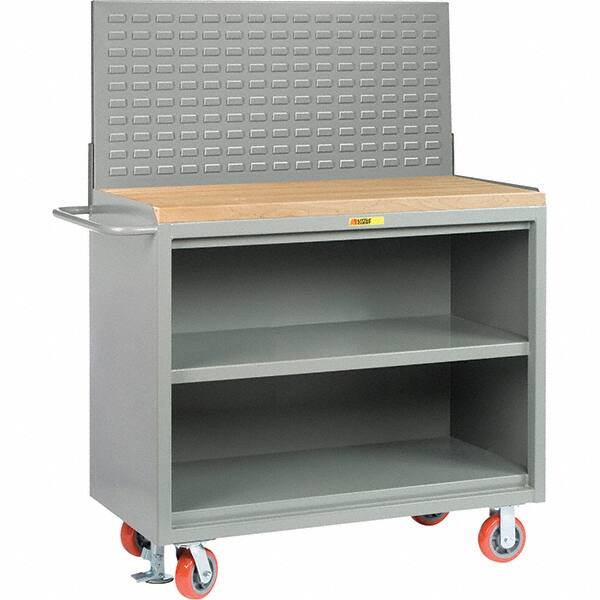 Little Giant - 3,600 Lb Capacity Mobile Service Bench - 41" Wide x 24" Deep x 43" High, Steel, Gray - Exact Tooling