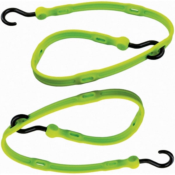The Better Bungee - Stretch Tie Downs; Type: Adjustable Bungee Strap ; End Type: Molded Nylon Hook End ; Color: Safety Green ; Fractional Overall Lengths: 36 - Exact Tooling