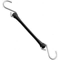 The Perfect Bungee - Heavy Duty Bungee Strap with Triangulated Galvanized S Hook - 12" OAL, Black - Exact Tooling