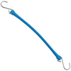 The Perfect Bungee - Heavy Duty Bungee Strap with Triangulated Galvanized S Hook - 18" OAL, Blue - Exact Tooling