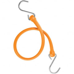 The Perfect Bungee - Heavy Duty Bungee Strap with Triangulated Galvanized S Hook - 24" OAL, Safety Orange - Exact Tooling