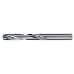 #44 Dia. × 0.086″ Shank × 1″ Flute Length × 2″ OAL, 118°, Bright, 2xD Flute, Round Solid Carbide Drill - Exact Tooling