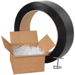 Value Collection - Strapping Kits Type: Polypropylene Strapping Kit Contents: 9000' of 1/2" Polypropylene; 1000 Plastic Buckles; Tensioner; Cutter - Exact Tooling