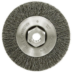 4″ Narrow Face Crimped Wire Wheel, .014″ Steel Fill, 3/8″-24 UNF Nut - Exact Tooling
