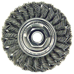 4" Diameter - 1/2-13" Arbor Hole - Knot Twist Steel Wire Straight Wheel - Exact Tooling