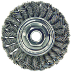 4" Diameter - 1/2-13" Arbor Hole - Knot Twist Steel Wire Straight Wheel - Exact Tooling