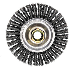 4″ Diameter-5/8″-11 Arbor Hole - Stringer Bead Twist Steel Wire Straight Wheel - Exact Tooling