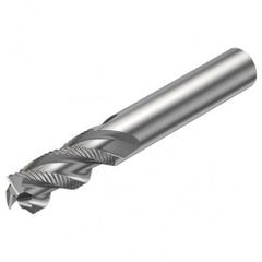 R216.33-08040-AC19U H10F 8mm 3 FL Solid Carbide End Mill - Corner chamfer w/Cylindrical Shank - Exact Tooling