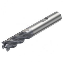 R216.34-16040-BC32K 1640 16mm 4 FL Solid Carbide End Mill - Corner chamfer w/Weldon Shank - Exact Tooling