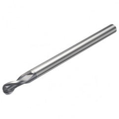 R216.42-03030-AQ05G P10 3mm 2 FL Solid Carbide Ball Nose End Mill w/Cylindrical Shank - Exact Tooling