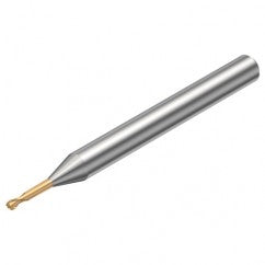 R216.42-00530-FC05G 1700 0.5mm 2 FL Solid Carbide ball nose endmill w/Cylindrical with Neck Shank - Exact Tooling