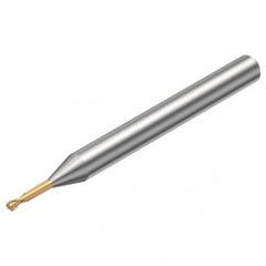 R216.42-02030-EC20G 1700 2mm 2 FL Solid Carbide ball nose endmill w/Cylindrical with Neck Shank - Exact Tooling