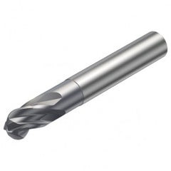 R216.44-08030-AI08G 1610 8mm 4 FL Solid Carbide Ball Nose End Mill w/Cylindrical Shank - Exact Tooling