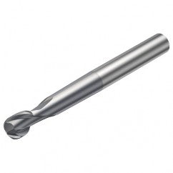 R216.62-12030-AO13G 1610 12mm 2 FL Solid Carbide Ball Nose End Mill spherical design w/Cylindrical Shank - Exact Tooling