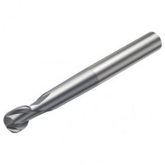 R216.62-16030-AO15G 1610 16mm 2 FL Solid Carbide Ball Nose End Mill spherical design w/Cylindrical Shank - Exact Tooling