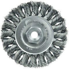 3″ Standard Twist Knot Wire Wheel, .014″ Steel Fill, 3/8″-24 UNF Nut - Exact Tooling