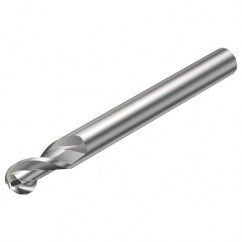 2B320-0600-NG H10F 6mm 2 FL Ballnose w/Reduced Cylindrical .3mm/.012 smaller than Cutting Diameter Shank - Exact Tooling