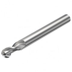 2B320-0300-NG H10F 3mm 2 FL Ballnose w/Reduced Cylindrical .3mm/.012 smaller than Cutting Diameter Shank - Exact Tooling