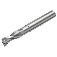 2P122-0400-NC H10F 4mm FL Straight Center Cut w/Cylindrical with Neck Shank - Exact Tooling