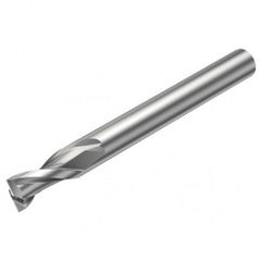 2P123-0300-NG H10F 3mm 2 FL Straight Center Cut w/Reduced Cylindrical .3mm/.012 smaller than Cutting Diameter Shank - Exact Tooling
