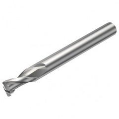 2S221-0500-050-NG H10F 5mm 2 FL Straight Corner Radius Center Cut w/Reduced Cylindrical .3mm/.012 smaller than Cutting Diameter Shank - Exact Tooling